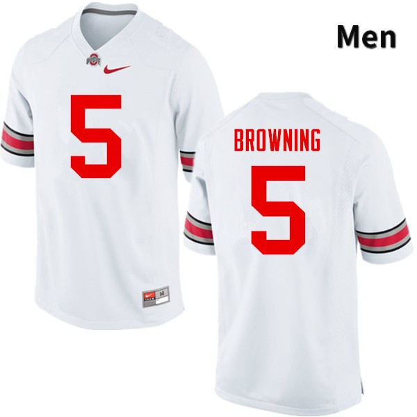 Ohio State Buckeyes Baron Browning Men's #5 White Game Stitched College Football Jersey
